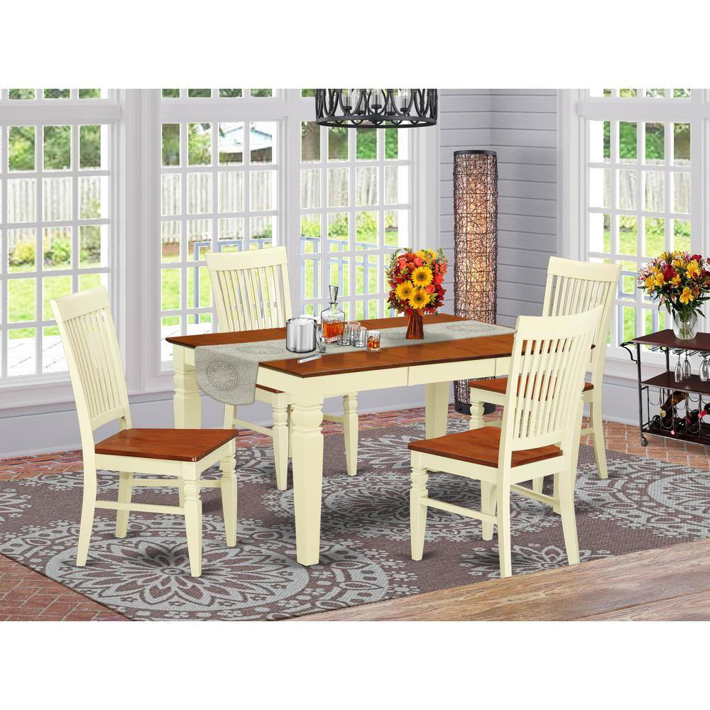 Back. East West Furniture - Dining Room Set Buttermilk & Cherry - Buttermilk & Cherry.