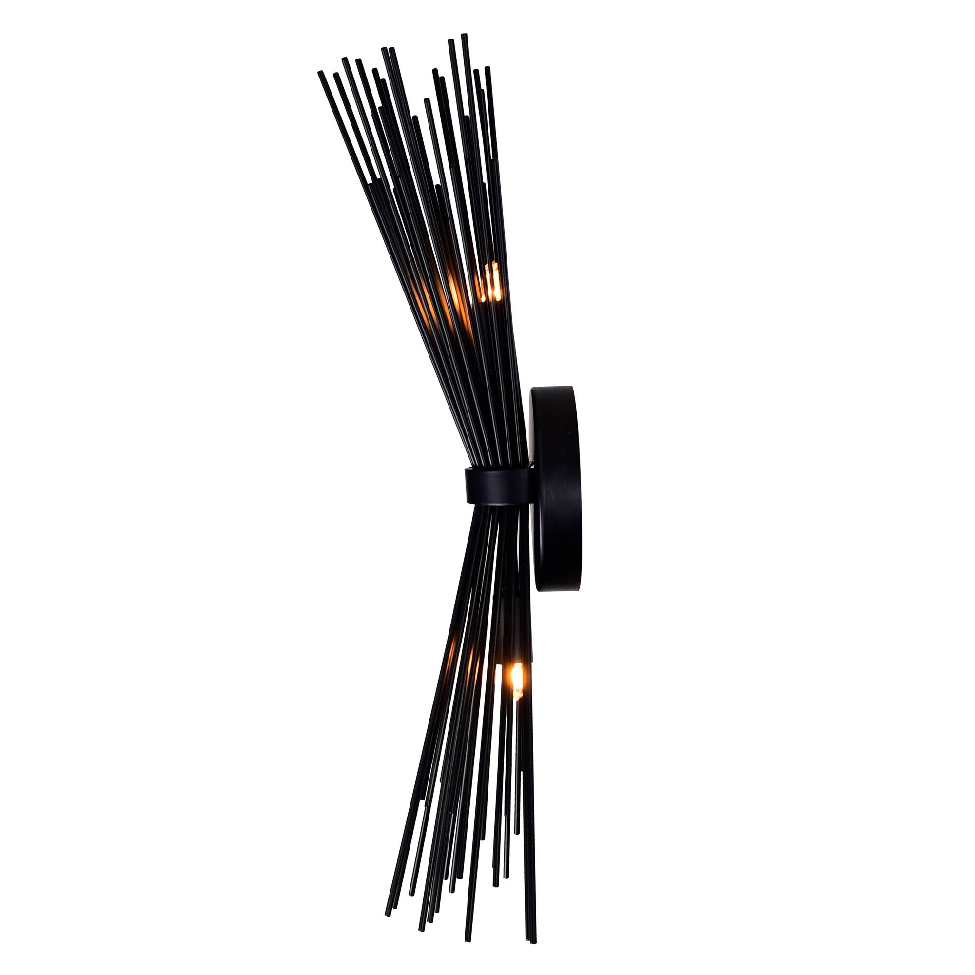 Alt View 1. CWI Lighting - Savannah 2 Light Wall Sconce With Black Finish - Black.