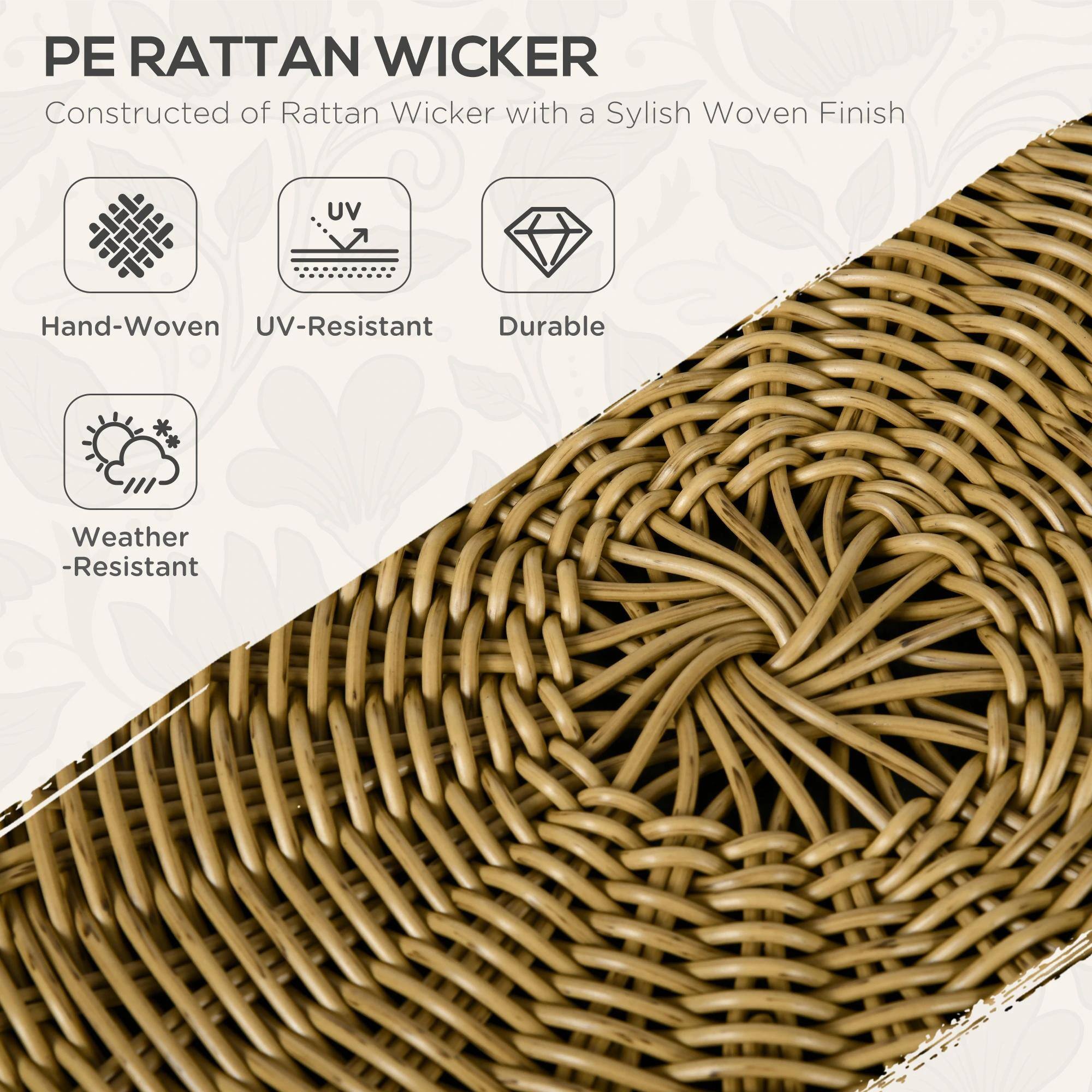 PE RATTAN WICKER
Constructed of Rattan Wicker with a Sylish Woven Finish
Hand-Woven
UV-Resistant
Durable
Weather-Resistant