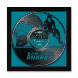 Sporticulture - San Jose Sharks 13" x 13" Framed Vinyl Record Art Print - Blue