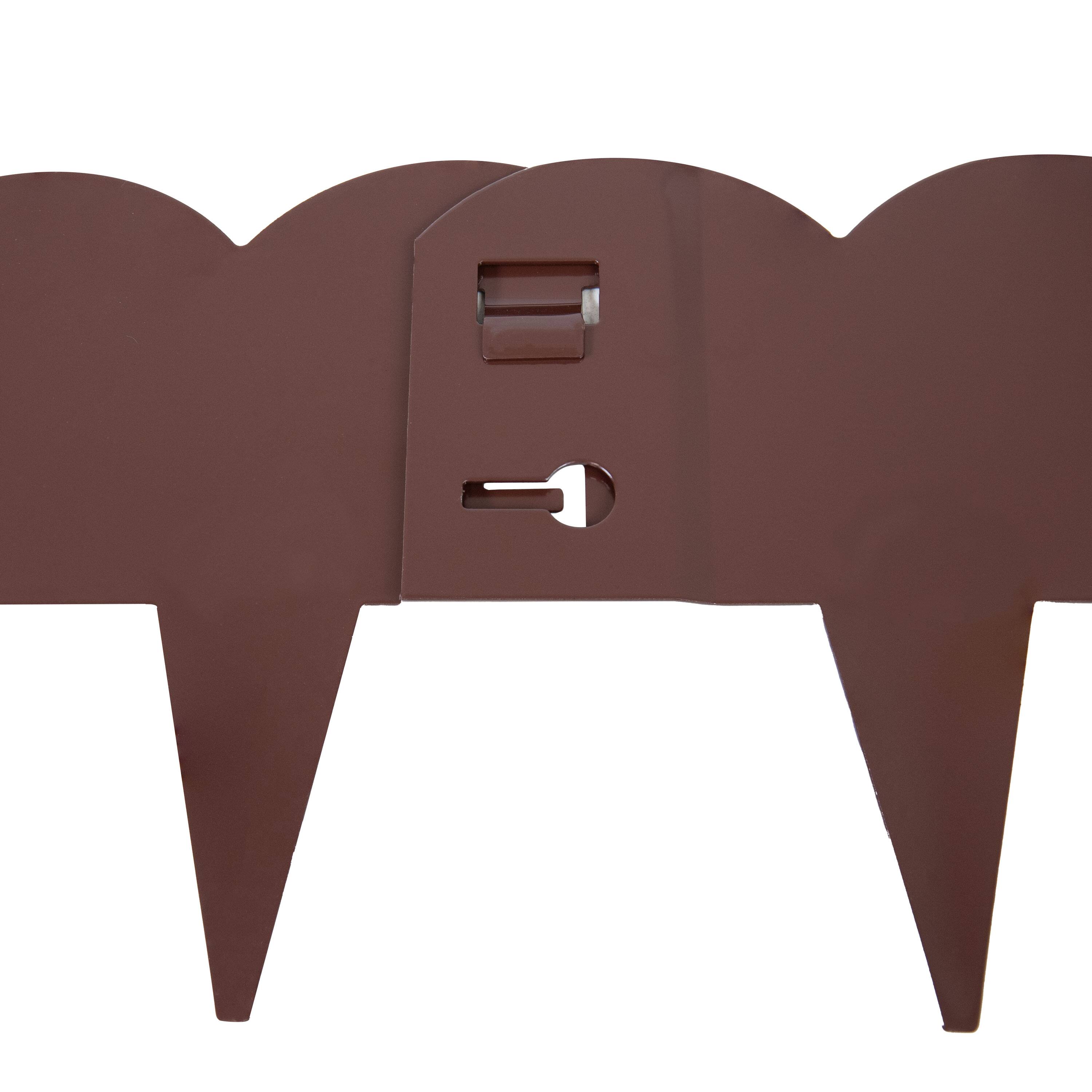 Alt View 9. Sunnydaze - 5-Piece Steel Scalloped Garden Edging Border - 41.75" - Brown.