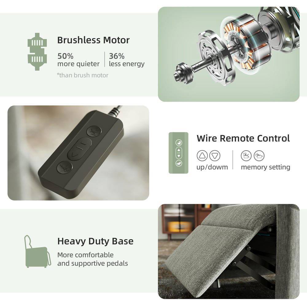 - Brushless Motor
  - 50% more quieter
  - 36% less energy
  - *than brush motor

- Wire Remote Control
  - up/down
  - memory setting

- Heavy Duty Base
  - More comfortable and supportive pedals