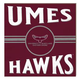 Jardine - Maryland Eastern Shore Hawks 10" x 10" Retro Team Sign - Maroon