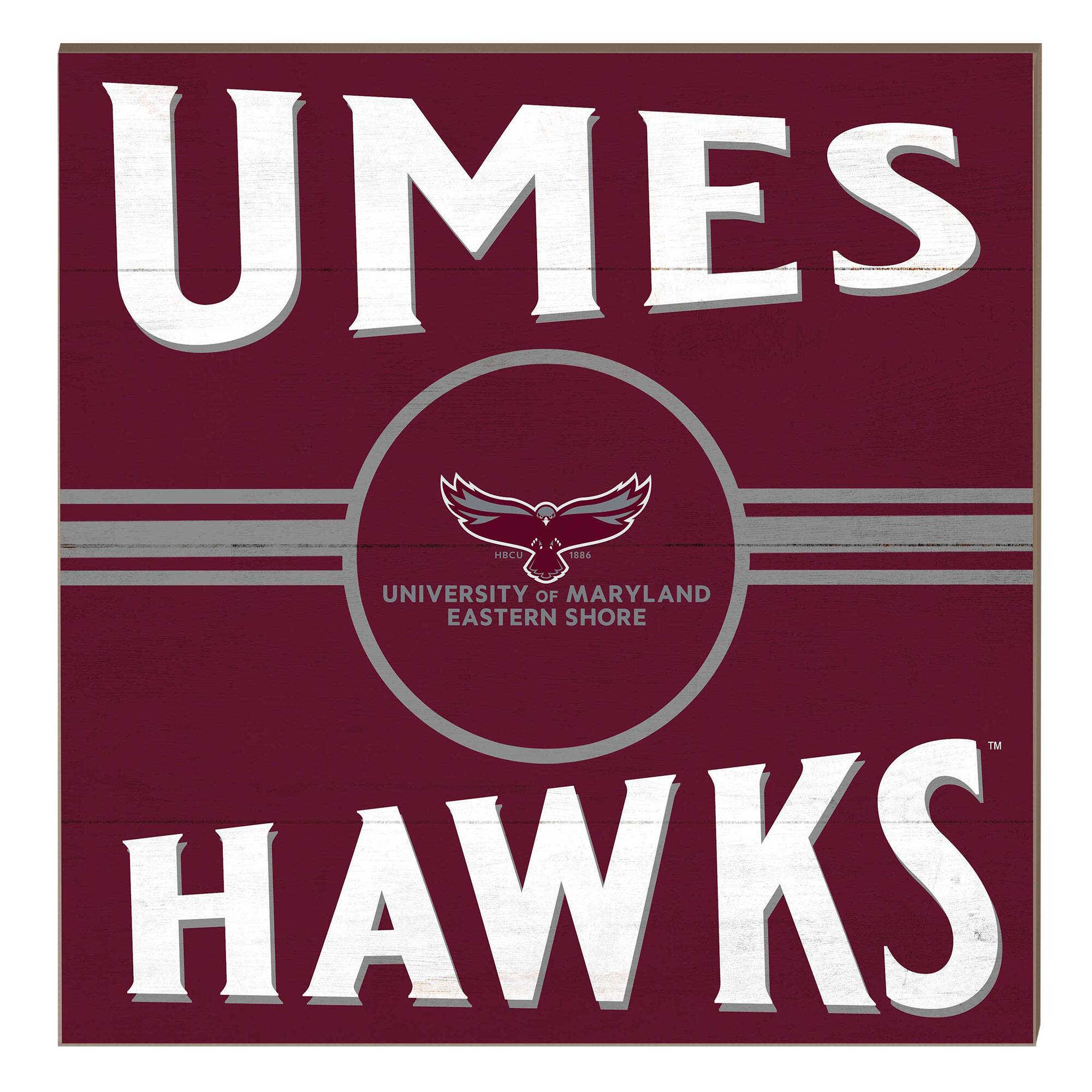 Maryland Eastern Shore Hawks 10" x 10" Retro Team Sign