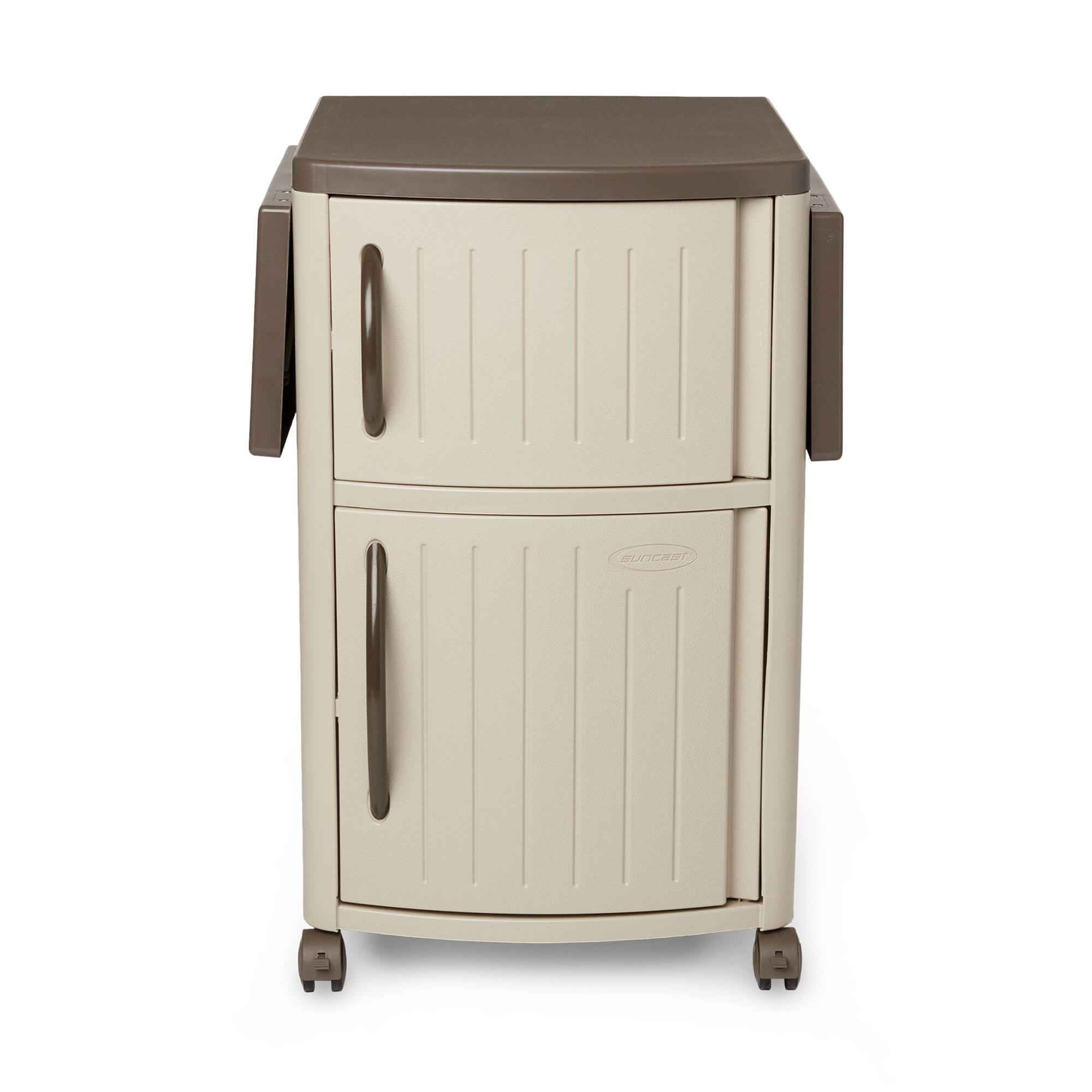 Alt View 7. Suncast - Suncast DCP2000 Portable Outdoor Patio Prep Serving Station Table and Cabinet - Taupe.