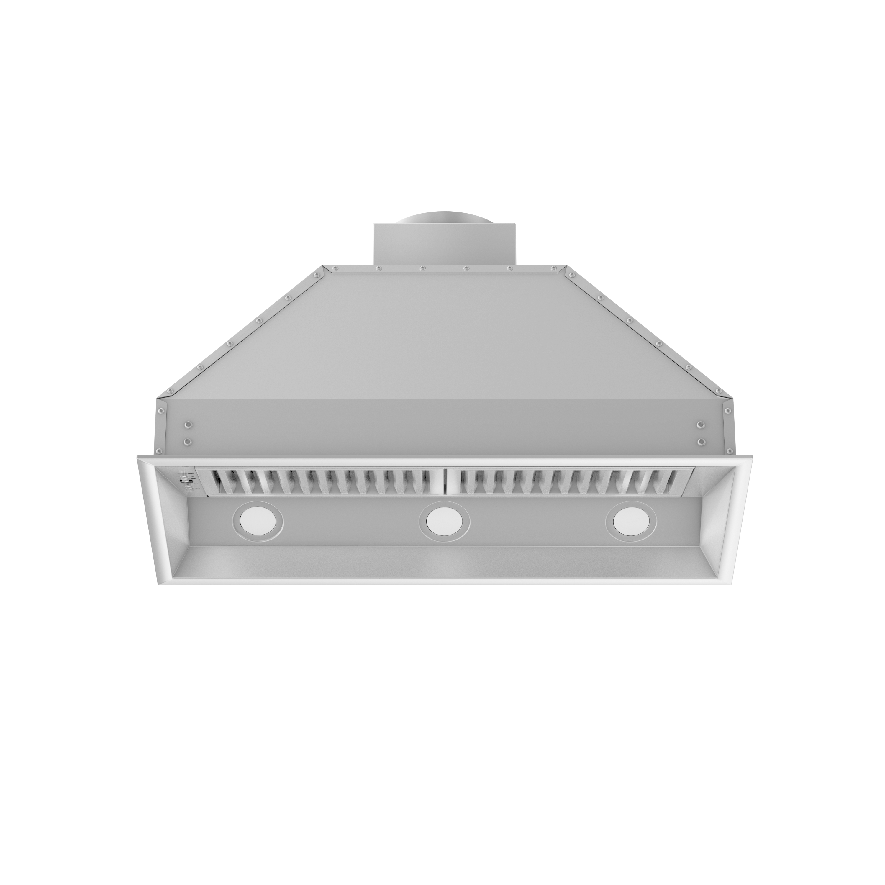 Angle. ZLINE - 34" Externally Vented Range Hood - Brushed Stainless Steel.