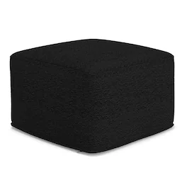 Simpli Home - Chantal 24 inch Wide Contemporary Pouf Boucle Fabric - Black