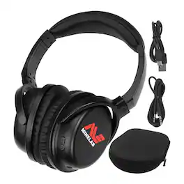 Minelab - ML 80 Wireless Bluetooth Technology Headphones with USB and Aux Cable - Black