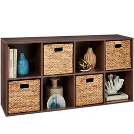 Best Choice Products - 8-Cube Bookshelf, 11in Display Storage System, Organizer w/ Removable Back Panels - Walnut