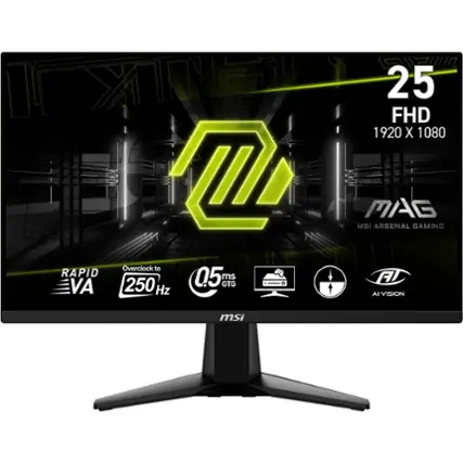 The text on the image reads: "RAPID VA m 146 Overclock to 05 ms 250 GTG Hz 25 FHD 1920 X 1080 MAS MSI ARSENAL GAMING FAI-VISION msi." This text is grouped and corrected as follows:

1. "RAPID VA m 146 Overclock to 05 ms 250 GTG Hz 25 FHD 1920 X 1080 MAS MSI ARSENAL GAMING FAI-VISION msi."
2. "Rapid VA m 146 Overclock to 05 ms 250 GTG Hz 25 FHD 1920 X 1080 MAS MSI ARSENAL GAMING FAI-VISION msi."
3. "Rapid VA m 146 Overclock to 05 ms 250 GTG Hz 25 FHD 1920 X 1080 MAS MSI ARSENAL GAMING FAI-VISION msi."

The text is a description of a computer monitor, which has a Rapid VA m 146 Overclock to 05 ms 250 GTG Hz 25 FHD 1920 X 1080 MAS MSI ARSENAL GAMING FAI-VISION msi.