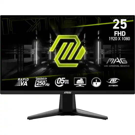 MSI MAG 255XFV 24" Rapid VA LCD FHD 250Hz 0.5ms Adaptive sync