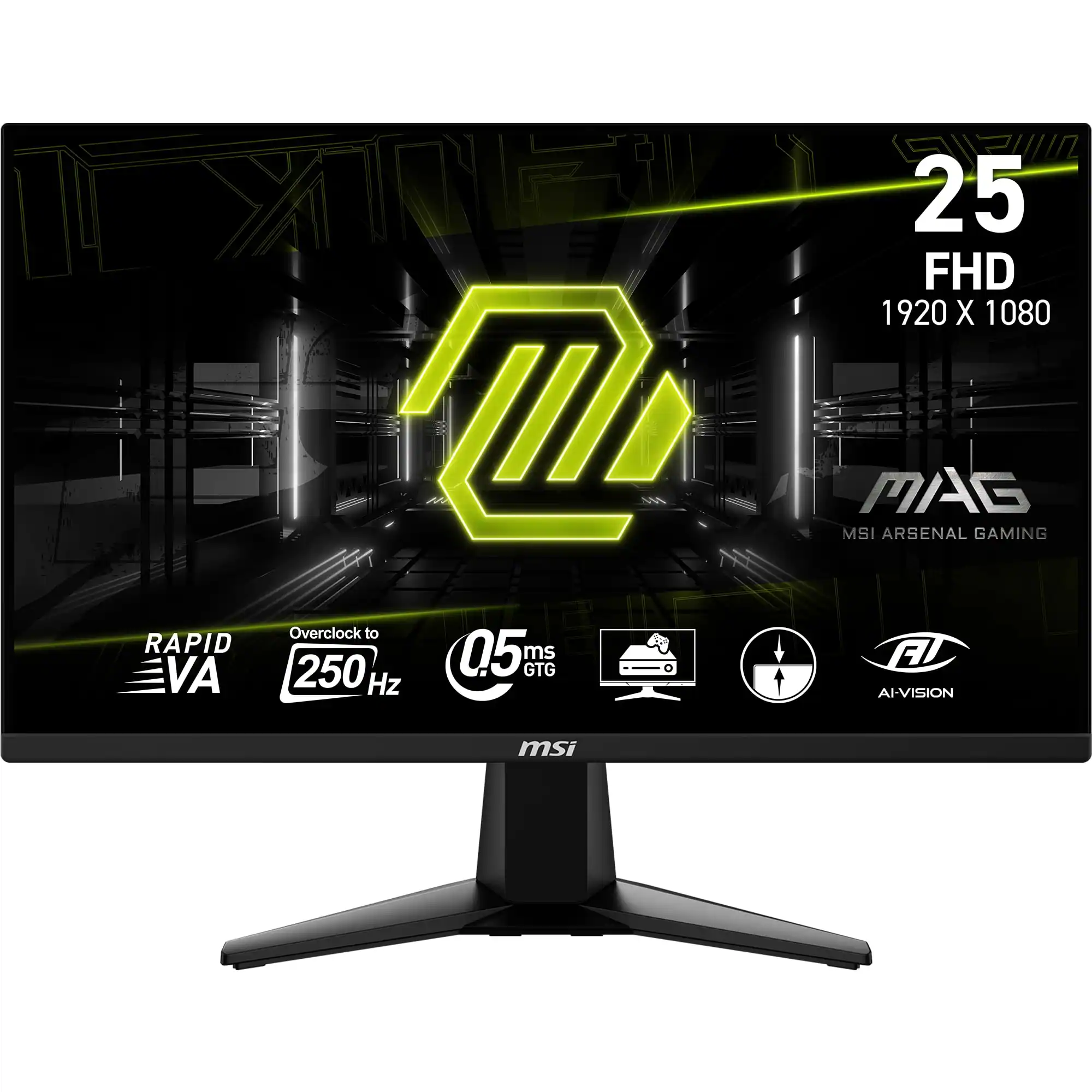 MSI - MAG 255XFV 24" Rapid VA LCD FHD 250Hz 0.5ms Adaptive sync Gaming Monitor(DisplayPort,HDMI) - Metallic Black