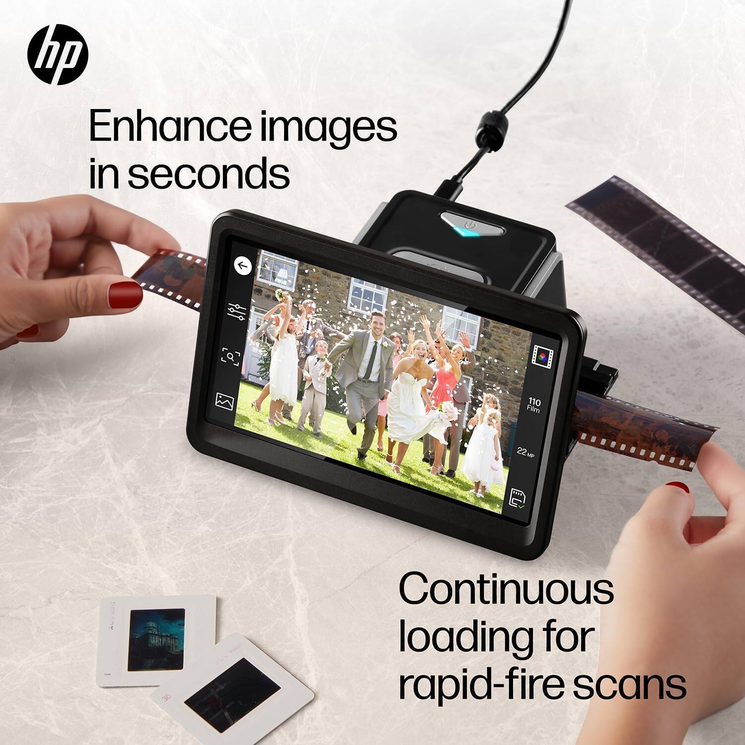 hp Enhance images in seconds  
C 110 Ham 22 - Continuous loading for rapid-fire scans