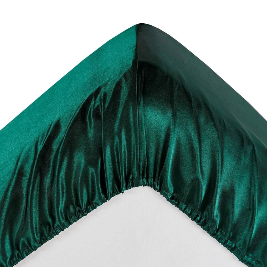 Alt View 4. Gracie Mills - Gracie Mills Coralie 6-Piece Wrinkle-free Satin Sheet Set - Emerald.