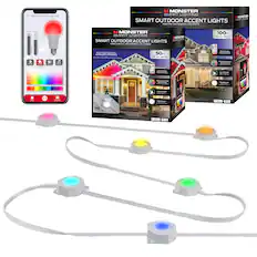 Monster Smart Lighting:
MONSTER SMART LIGHTING
MONSTER SMART OUTDOOR ACCENT LIGHTS - MLA OLIE - MABNETS C-1
MONSTER SMART LIGHTING
SMART OUTDOOR ACCENT LIGHTS
MULTIPLE COLORS & SHADES OF WHITE
WISTE 50FT OF TIE - 36 LED LIGHTS
