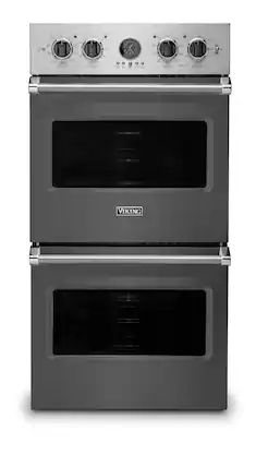 Front. Viking - 27"Premiere Electric Double Oven-Damascus Gray - Damascus Gray.