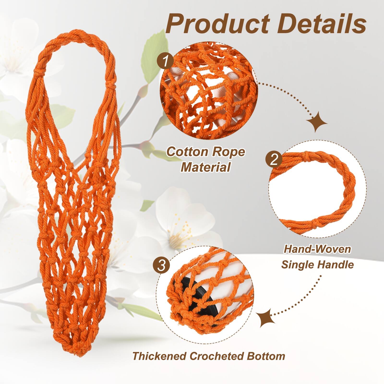 Unique Bargains 2pcs Crochet Water Bottle Carrier Bag, Handwoven Cotton ...