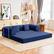 Alt View 5. KERDOM - 78 Inch W Sectional Modular Sofa, 3-4 Person Corduroy Sofa Bed Foldable, High Rebound Density Sponge Sofa, Block Couch - Navy Blue.