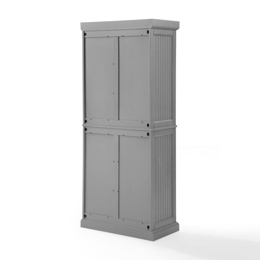 Back. Crosley Furniture - Seaside Kitchen Storage Pantry - Distressed Gray.