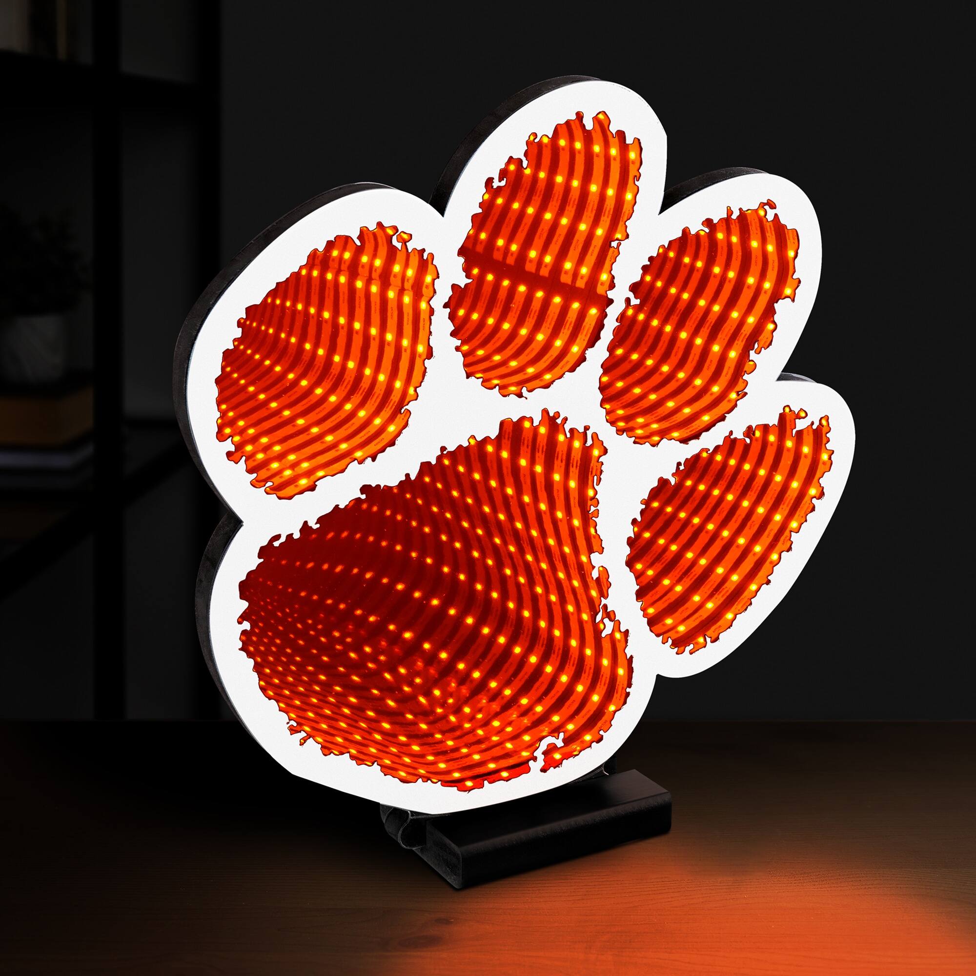Alt View 2. Sporticulture - Clemson Tigers LED Infinity Logo Light - Orange.