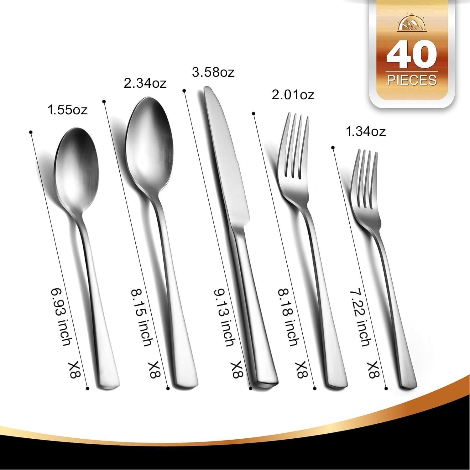 40 PIECES

1.55oz 6.93 inch X8  
2.34oz 8.15 inch X8  
3.58oz 9.13 inch X8  
2.01oz 8.18 inch X8  
1.34oz 7.22 inch X8