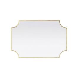 Elegant Kitchen and Bath - Notched Metal Mirror 24x36 inch - Brass