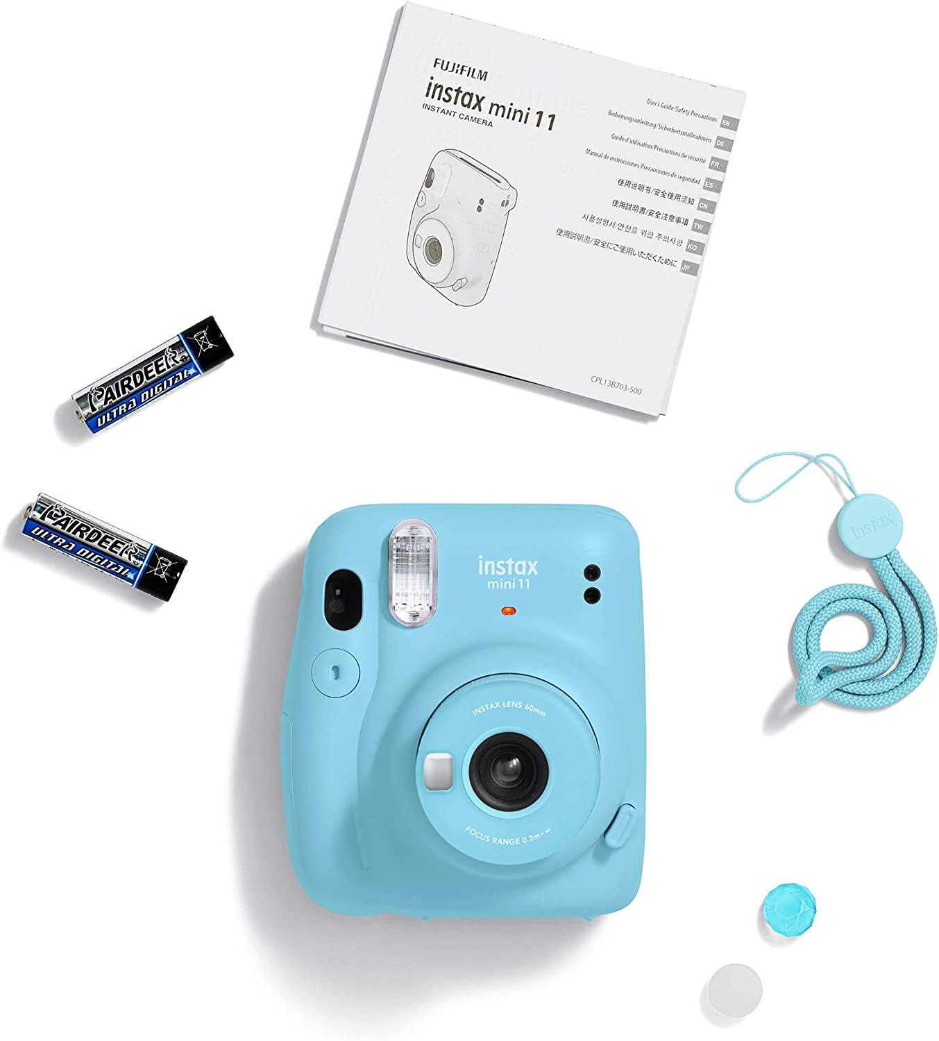 FUJIFILM INSTAX mini 11 Camera  
INSTAX LENS 60mm  
FOCUS RANGE 0.3m  
INSTAX FILM  
PAIRDEER ULTRA DIGITAL CPL 36701-500
