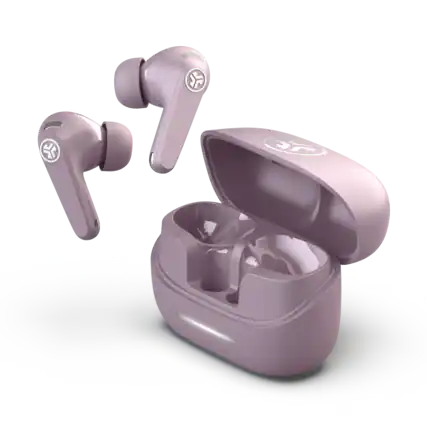 Front. JLab - Jbuds Pods ANC True Wireless Earbuds - Mauve.
