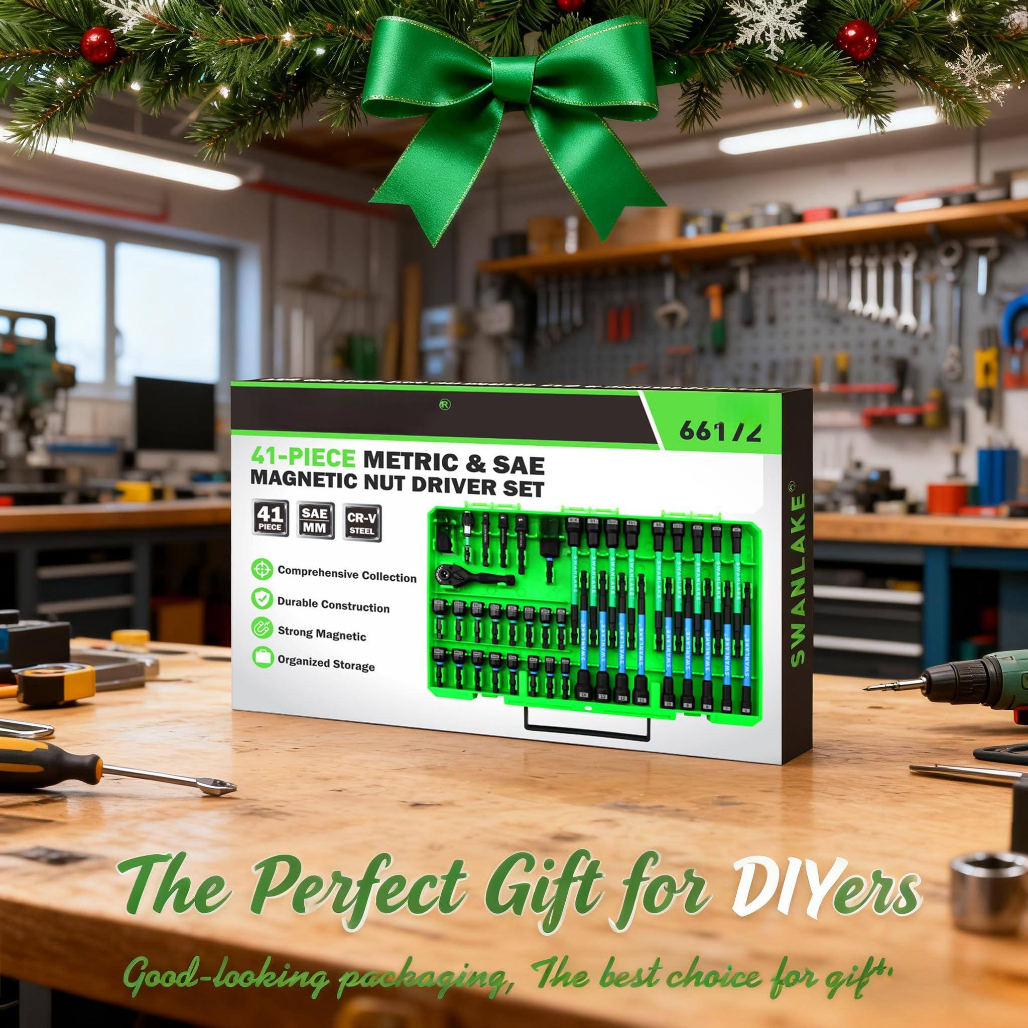 41-PIECE METRIC & SAE MAGNETIC NUT DRIVER SET

- Comprehensive Collection
- Durable Construction
- Strong Magnetic
- Organized Storage

The Perfect Gift for DIYers

Good-looking packaging, The best choice for gift.