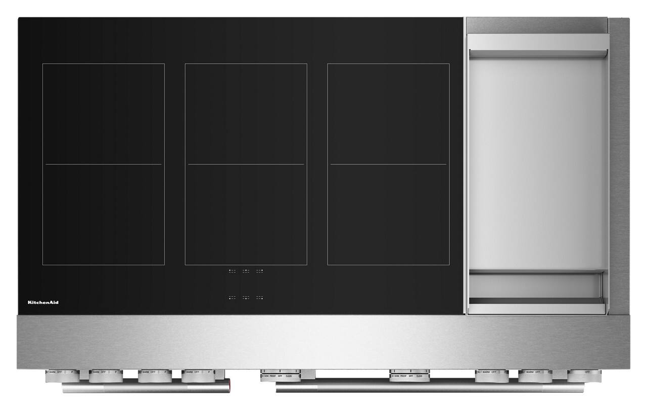 Alt View 14. KitchenAid - 6.3 Cu. Ft. Freestanding Double Oven Electric Induction Commercial-Style Range with Griddle - Stainless Steel.