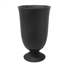 Tierra Verde - Cadence Indoor Outdoor Self Watering Urn Planter, 14"W x 23"H - Black