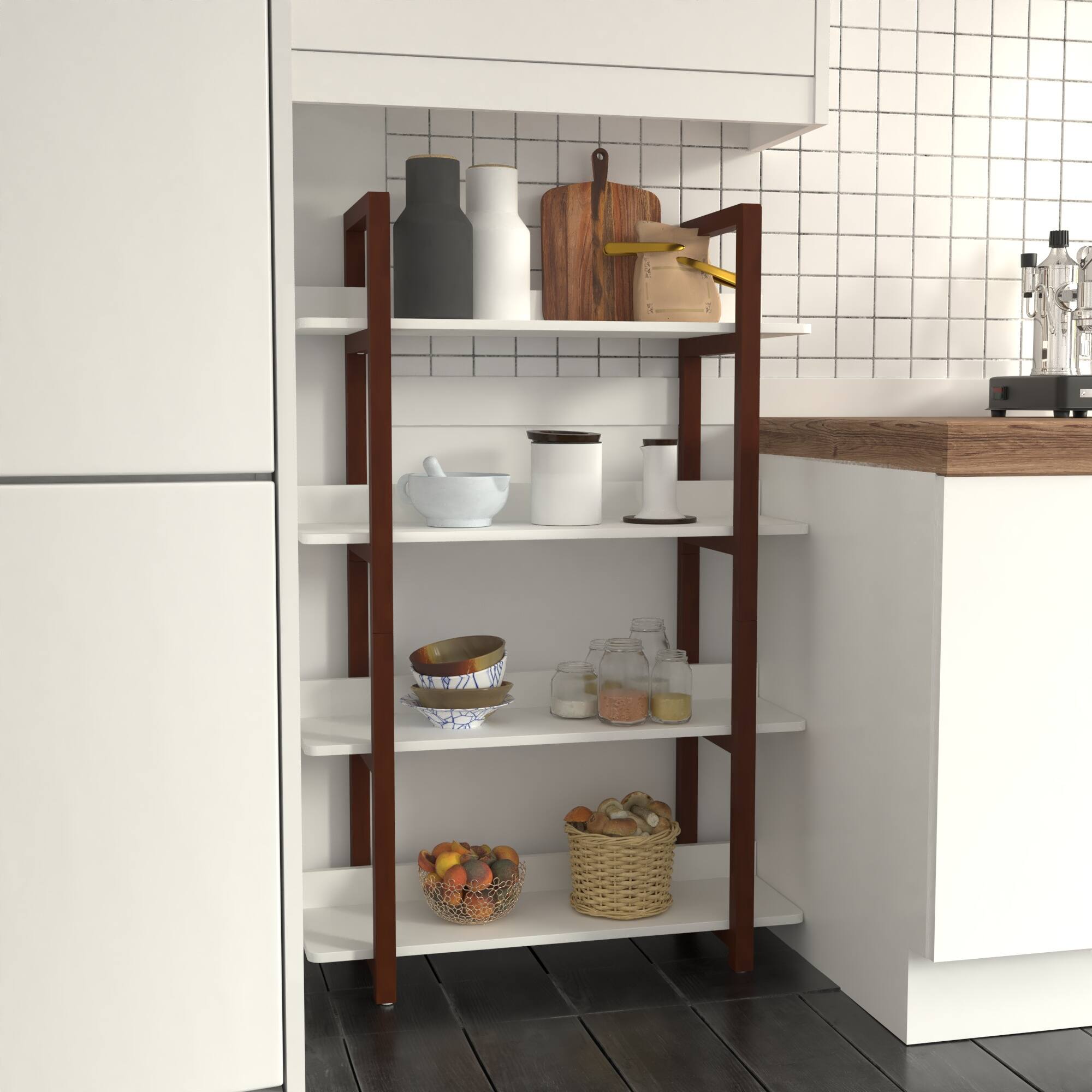 Alt View 7. APRILSOUL - Multifunction Bookcase Solid Wood Frame Mix Color Plant Stand Home Decor - Wood.