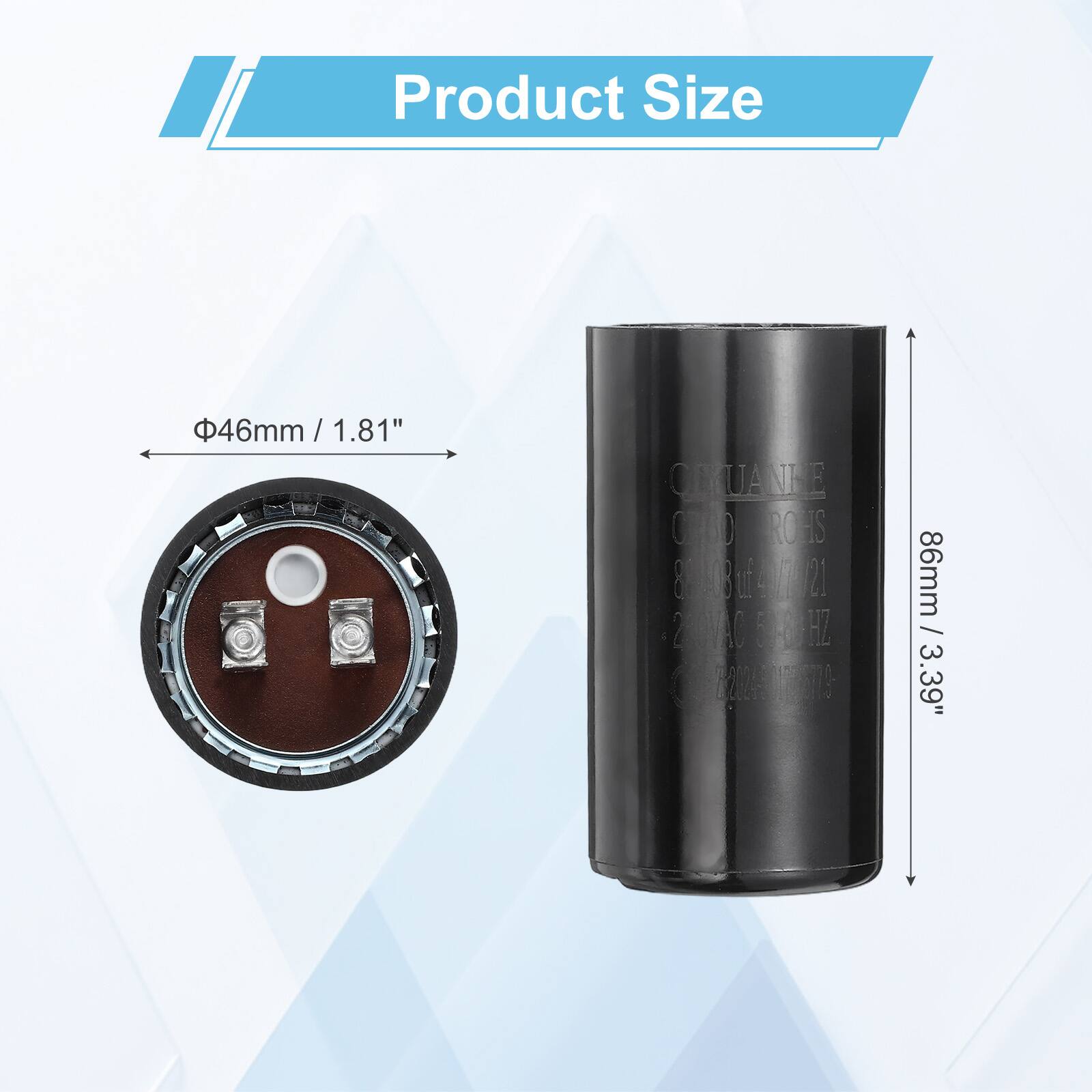 Product Size  
46mm / 1.81"  
OLUANHE  
0BD ROHS  
1 u 2  
CVAO  
86mm / 3.39"