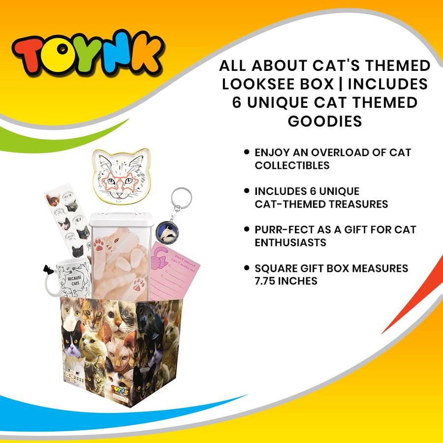 Toynk All About Cat's Themed LookSee Mystery Gift Box with 6 Cat Themed ...