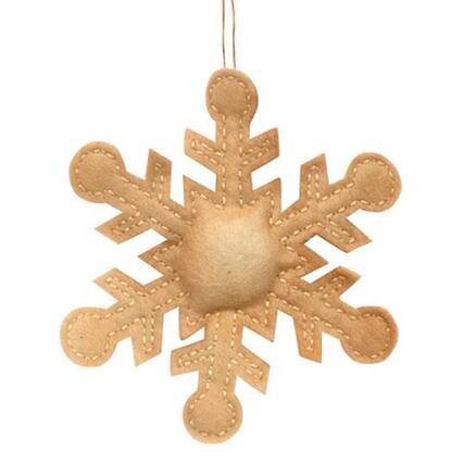 Front. BreeBe - *Antiqued Snowflake Ornament - Gold.