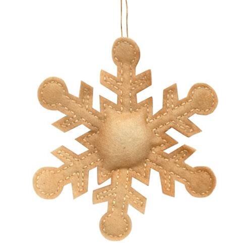 Front. BreeBe - *Antiqued Snowflake Ornament - Gold.