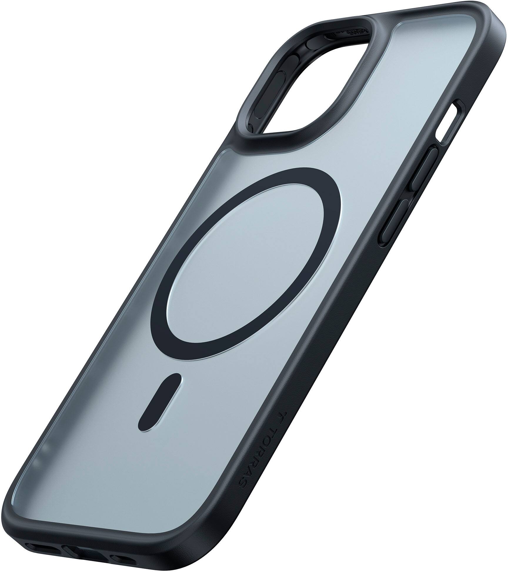 Alt View 11. TORRAS - Guardian Magnetic Military Grade Drop Tested & Compatible MagSafe slim Frosted Case designed for Apple iPhone 15 - Black.