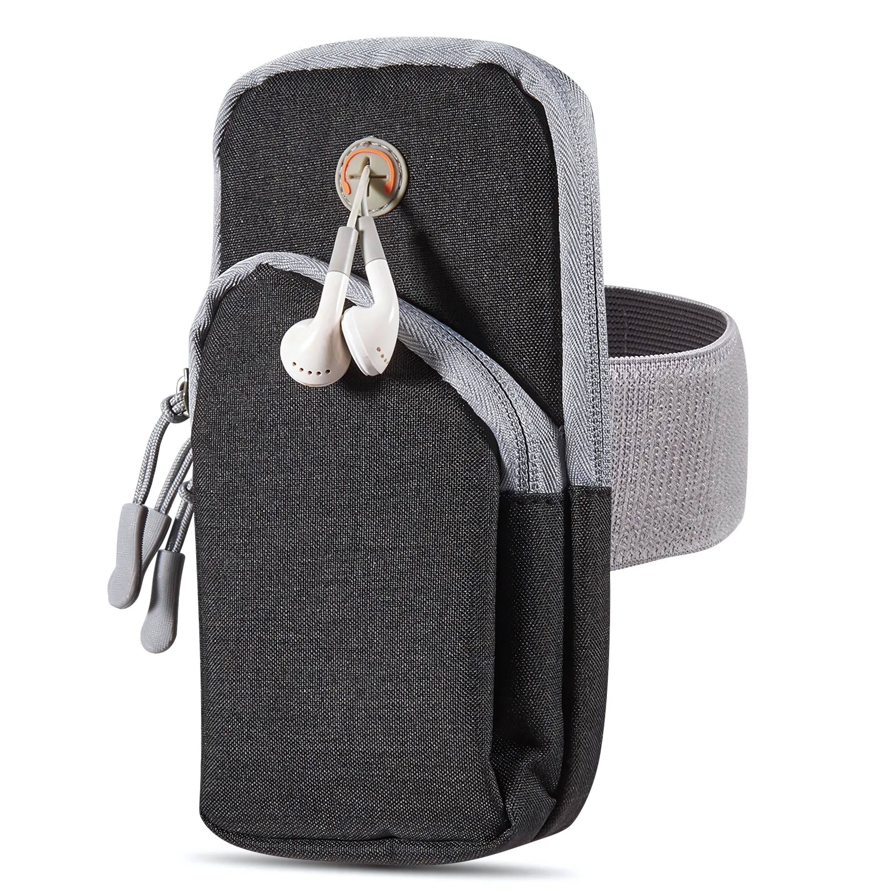 Front. Kitcheniva - Sports Running Phone Holder Armband Pouch Bag - Gray.