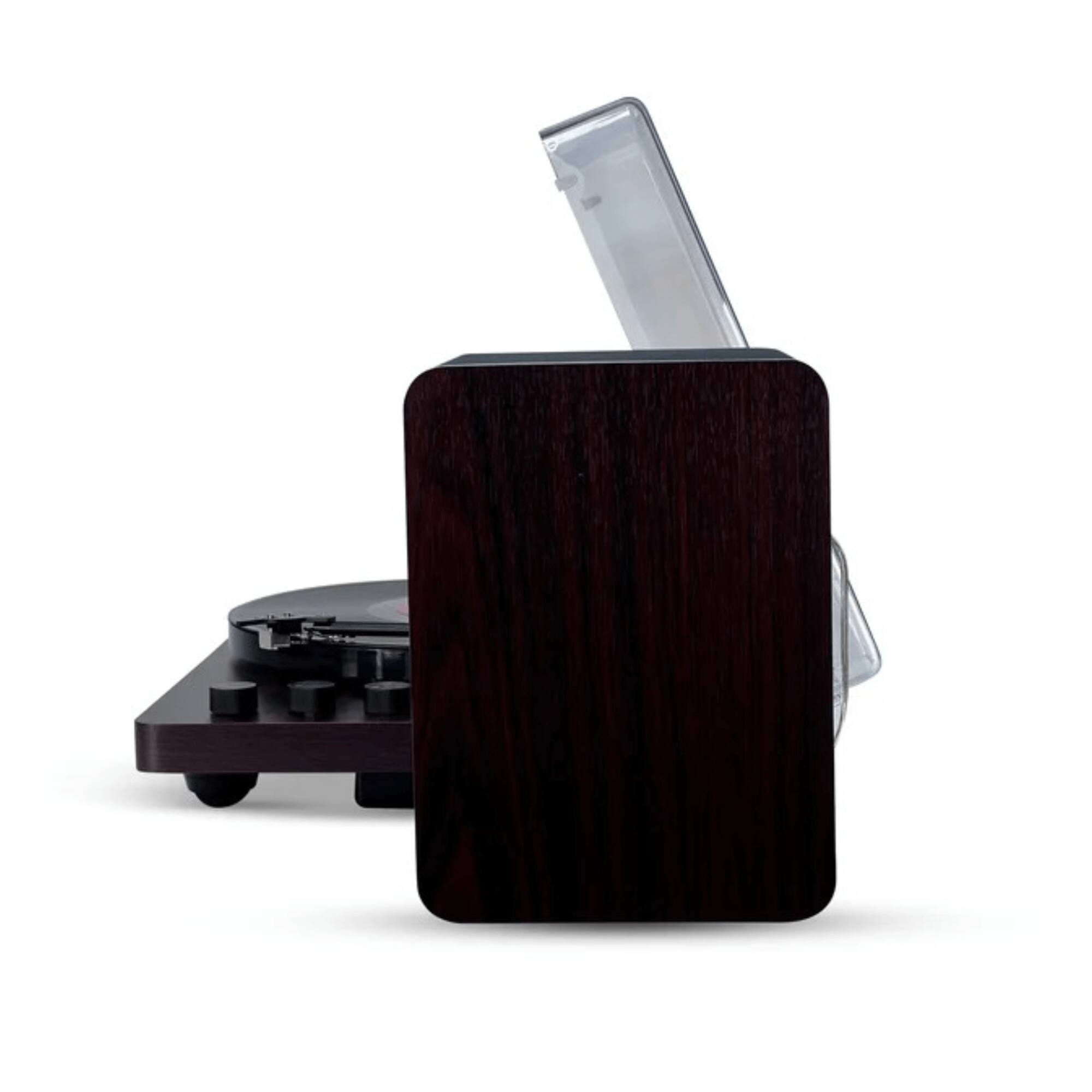 Left. Victor Audio - Victor Lincoln Record Player with Stereo Speakers - Black.