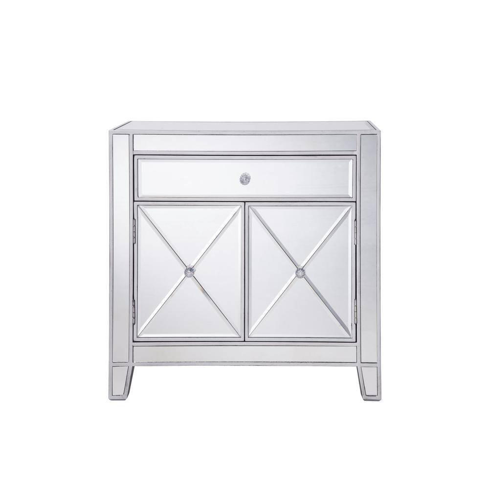 Alt View 6. Elegant Decor - 1 Drawer 2 Doors Cabinet 28 in. x 13-1/4 in. x 28-1/4 in. in silver paint - Silver.