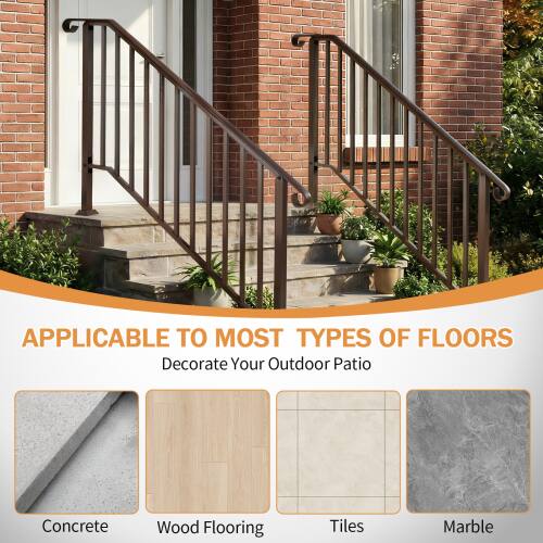 APPLICABLE TO MOST TYPES OF FLOORS  
Decorate Your Outdoor Patio  
Concrete  
Wood Flooring  
Tiles  
Marble