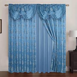 RT Designers Collection - Clayton 2-Piece Room Darkening Grommet Curtains - 54" x 84" Each - Blue
