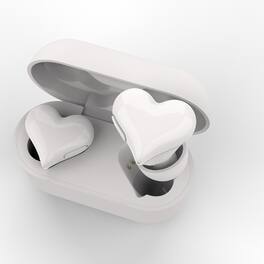 YONWAY - Heart Shaped In-Ear Wireless Bluetooth Earbuds, Stereo Sound Noise Canceling Earphones with Charging Case for Girls