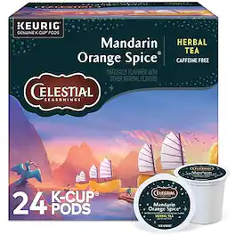 Celestial Seasonings - Mandarin Orange Spice Herbal Tea, Keurig® K-Cup® Pods, 24/Box (14735)