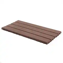 GOODSILO - 24-Pack Interlocking Deck Tiles, 24x12 Inch Outdoor Patio Flooring for Balcony & Poolside - Red+Brown