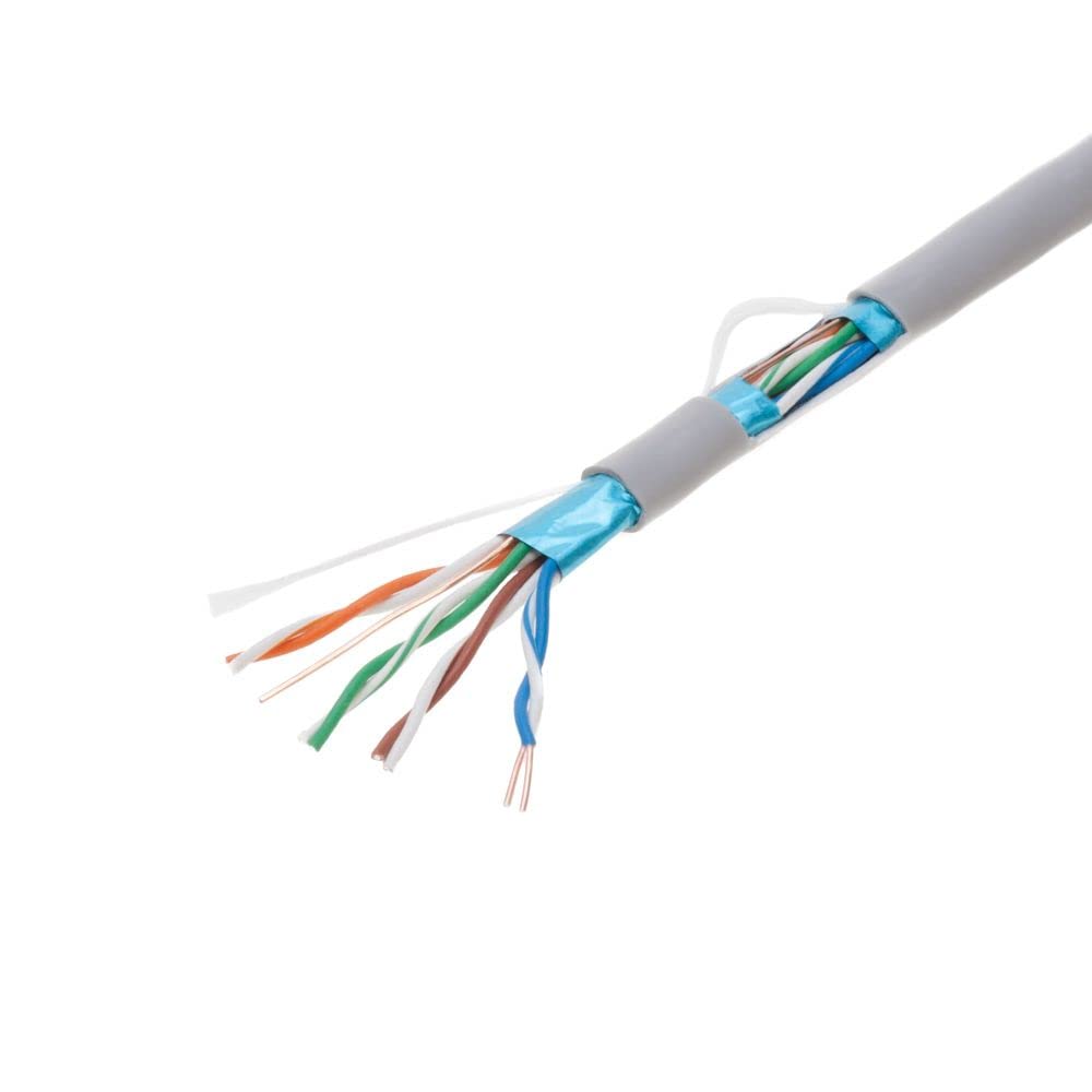 Left. Cables Direct Online - Cat5e FTP Ethernet Cable 1000ft Pull Box Solid 24AWG Shielded Bulk CCA Network Wire Gray - Gray.