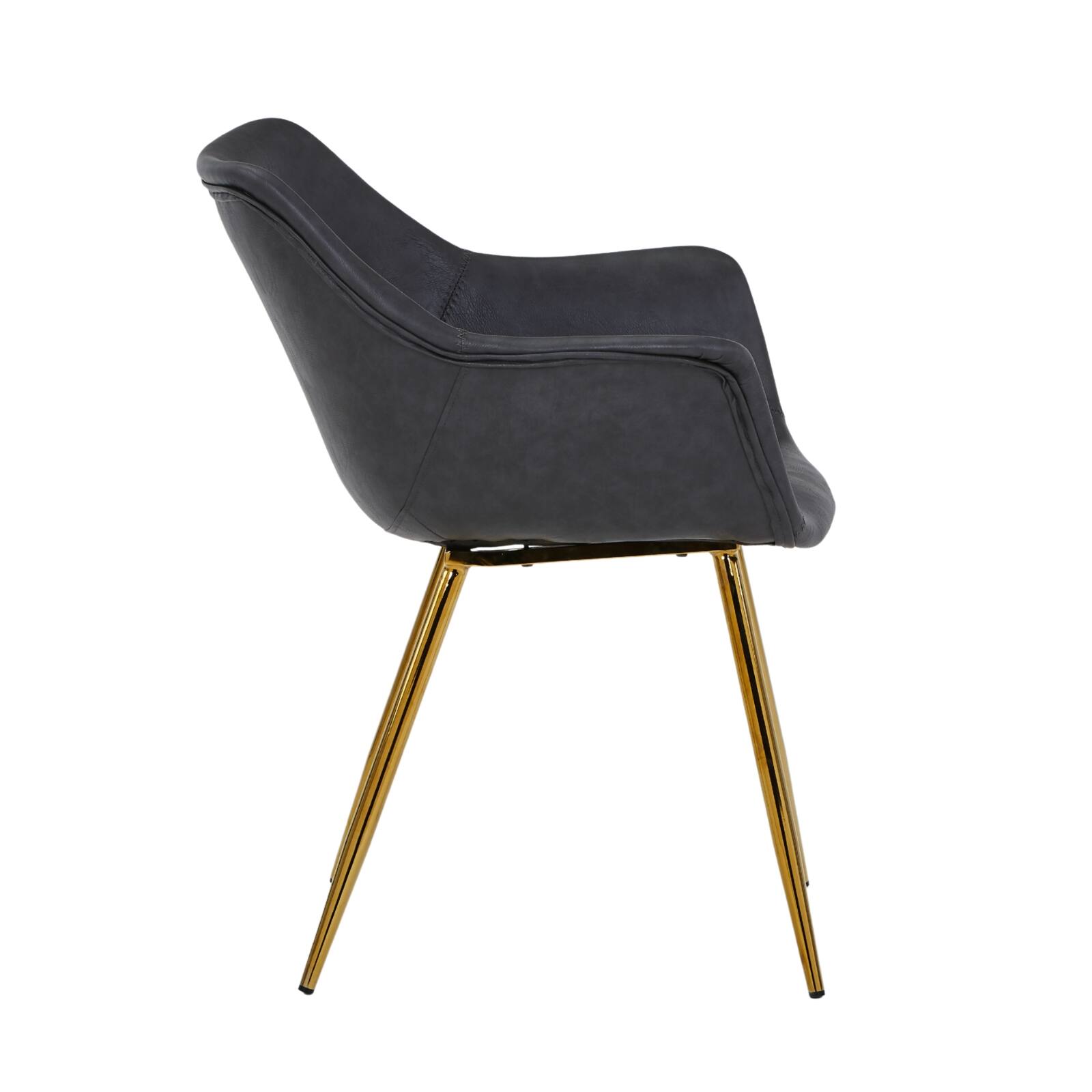 Alt View 7. LeisureMod - Markley 2-PCS Ergonomic Upholstered Leather Dining Chair - Modern Mid Century Industrial Kitchen Accent Chair - Charcoal Black.