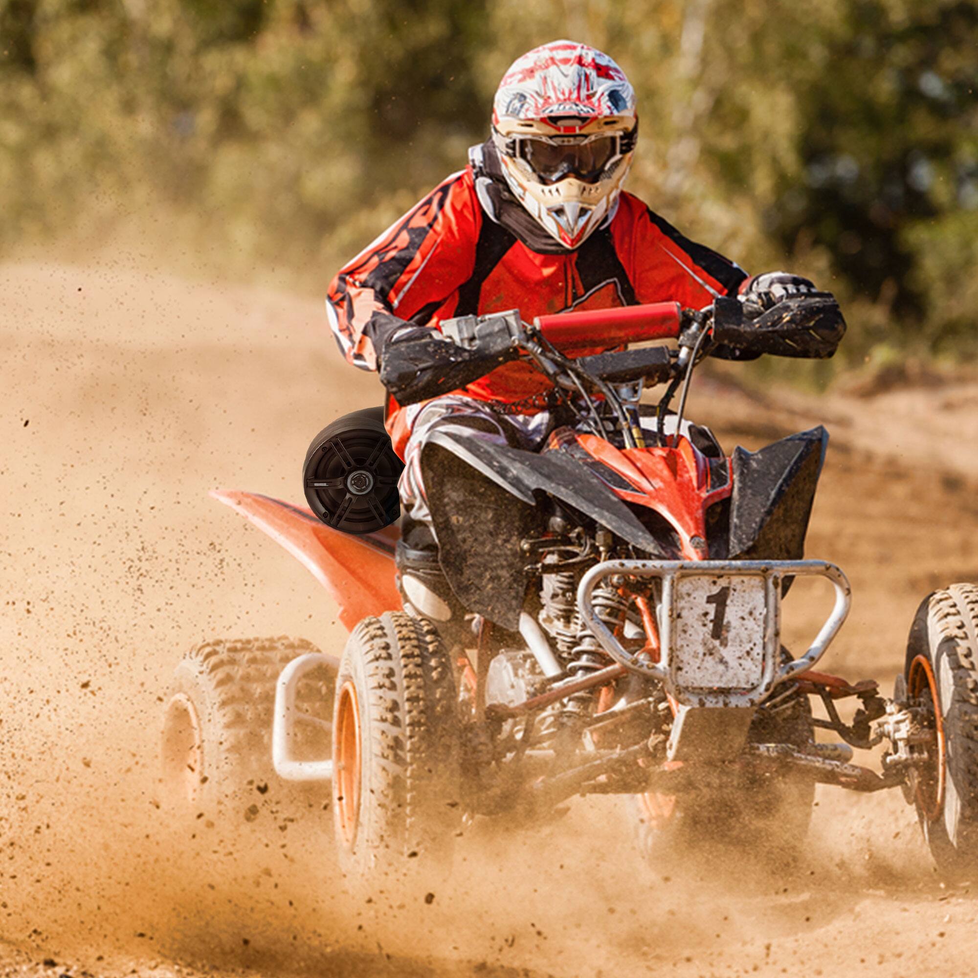 Alt View 3. SoundStorm - SOUNDSTORM BTB6 Bluetooth 6.5" 450W ATV/Marine Off Road Amplified Tube Speaker - Black.