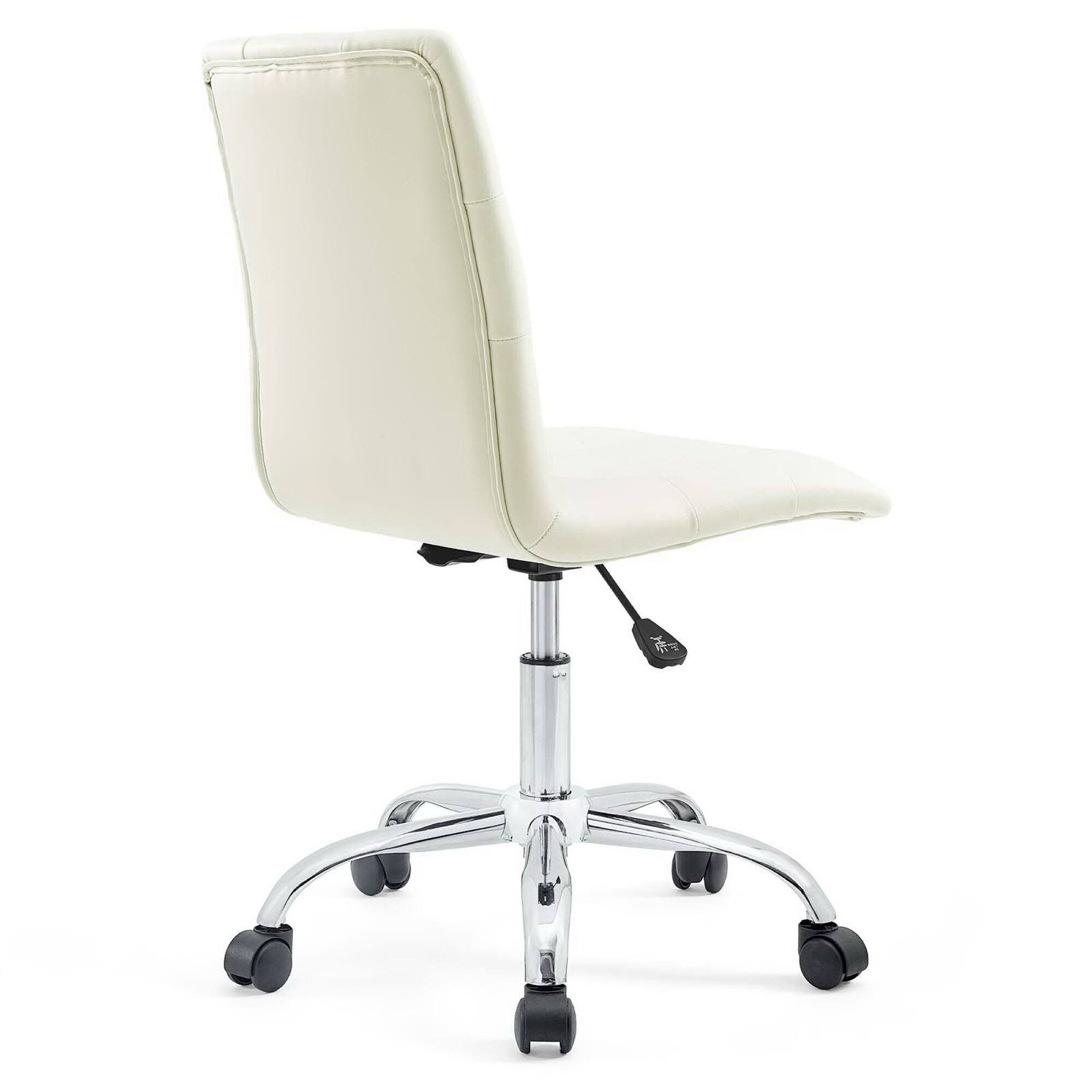 Left. Modway - Prim Armless Mid Back Office Chair by Modway - White.
