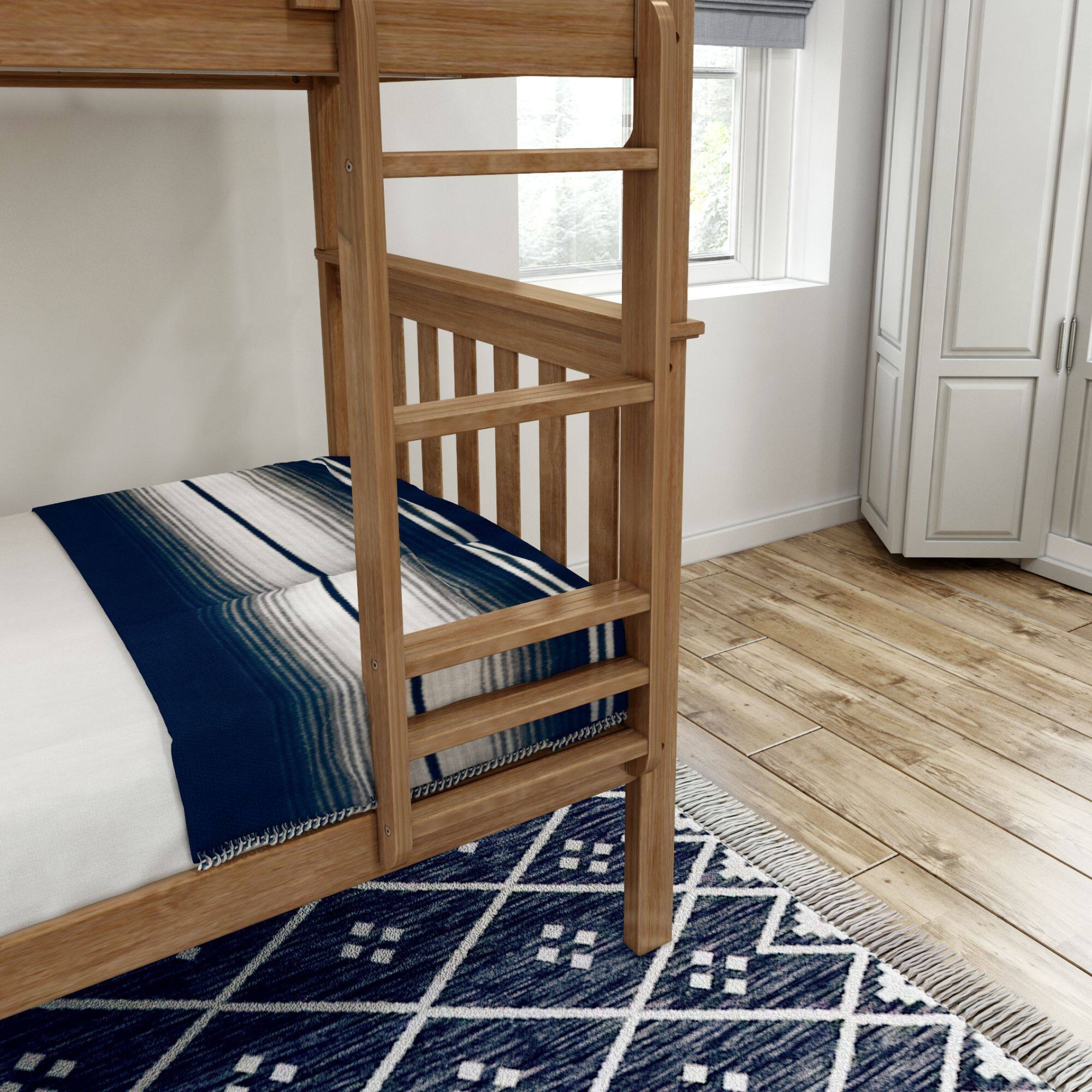 Alt View 3. Plank+Beam - Classic Twin over Twin Bunk Bed, Pecan - Pecan.